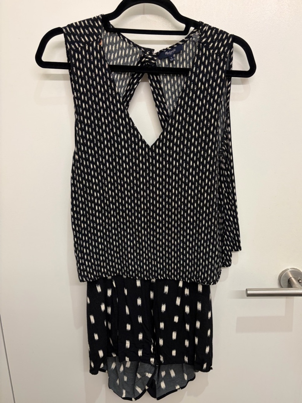 Madewell Patterned Open Back Romper